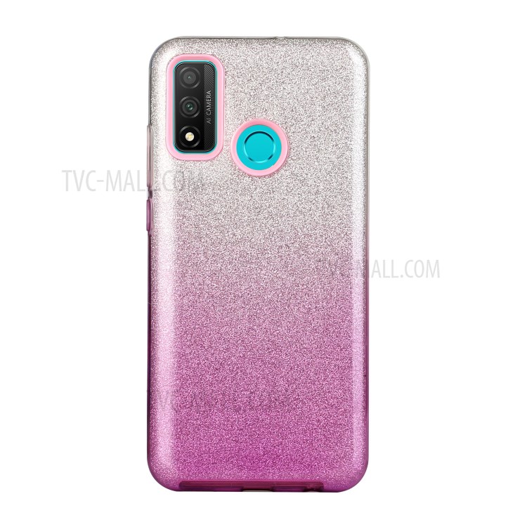 Gradient Color Glittery Powder PC+TPU Combo Case for Huawei P smart 2020 - Purple-2