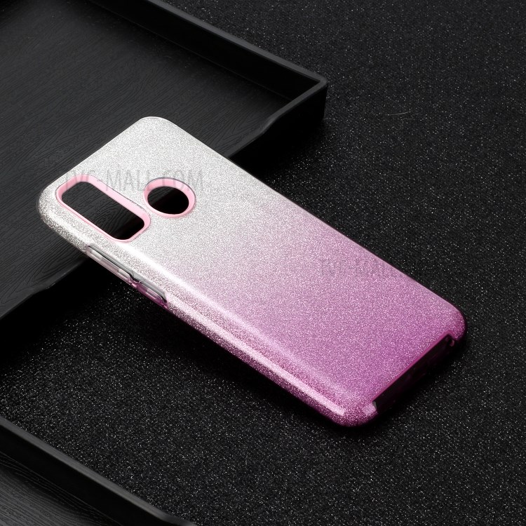 Gradient Color Glittery Powder PC+TPU Combo Case for Huawei P smart 2020 - Purple-5