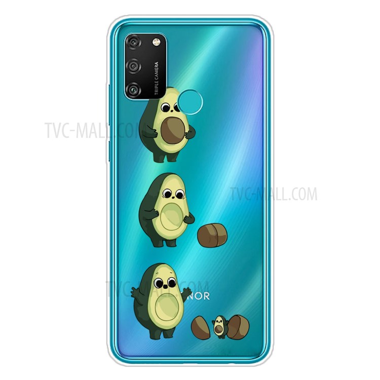 Pattern Printing TPU Back Case for Honor 9A - Avocado-1