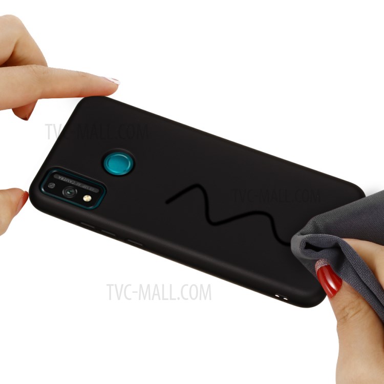 Liquid Silicone Cover Phone Protective Case for Honor 9X Lite - Black-5