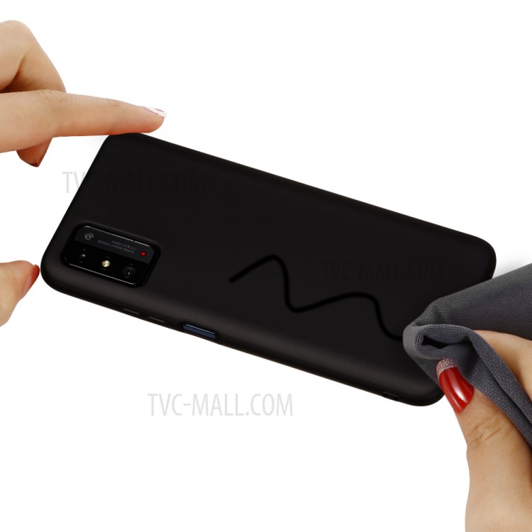 Liquid Silicone Soft Phone Cover with Strap for Honor X10 Max - Black-5