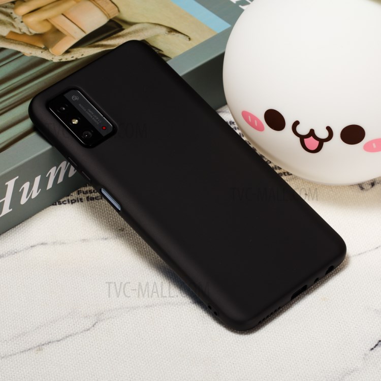 Liquid Silicone Soft Phone Cover with Strap for Honor X10 Max - Black-6