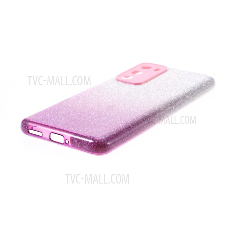 Gradient Color Glittery Powder Paper PC+TPU Hybrid Protection Case for Huawei P40 - Purple-3