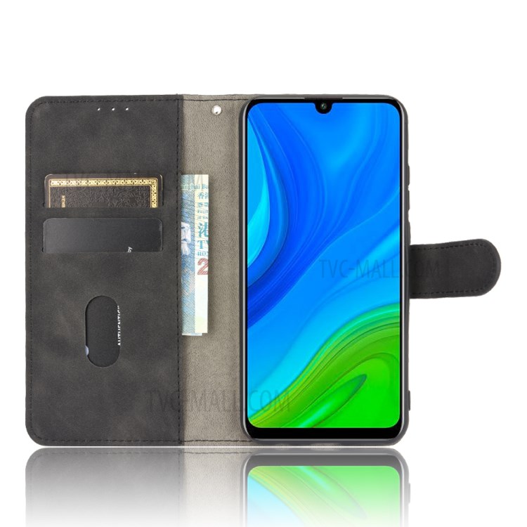 Skin-touch Wallet Stand Leather Cover for Huawei P smart 2020 - Black-4