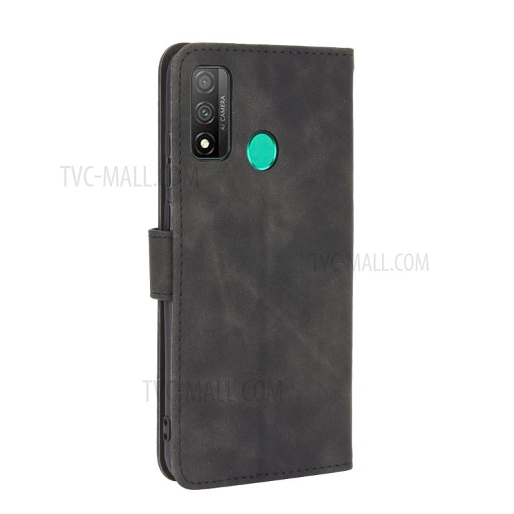 Skin-touch Wallet Stand Leather Cover for Huawei P smart 2020 - Black-6