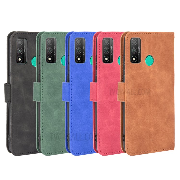 Skin-touch Wallet Stand Leather Cover for Huawei P smart 2020 - Black-7