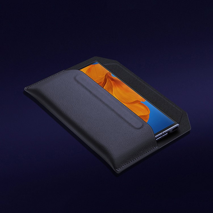 Envelope Style Genuine Leather Case with Magnet Closure for Huawei Mate Xs/X - Black-3