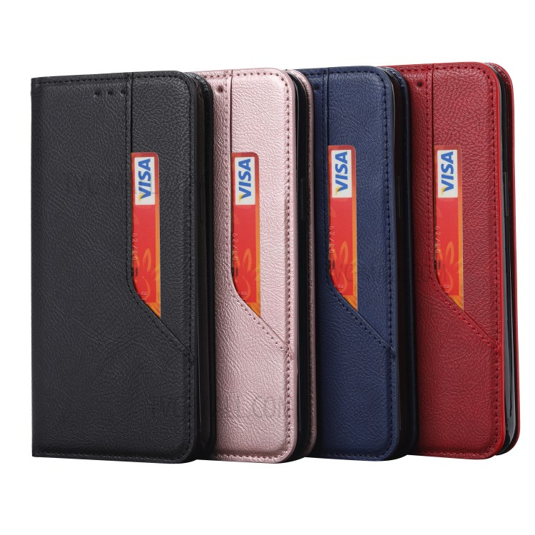 Auto-absorbed Leather Wallet Stand Phone Case for Huawei Y5p - Black-8