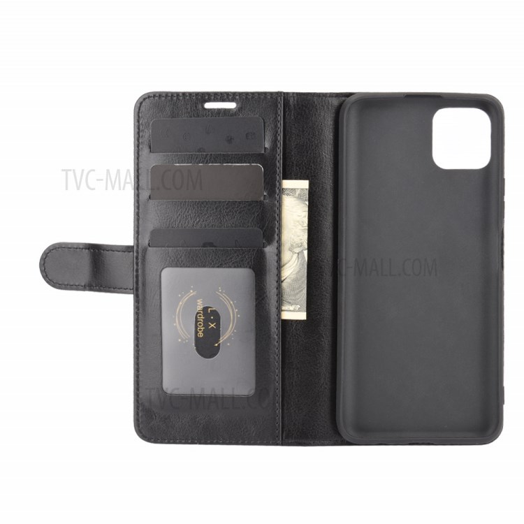 Crazy Horse Texture Wallet Stand Flip Leather Phone Case for Huawei Enjoy 20 5G - Black-5