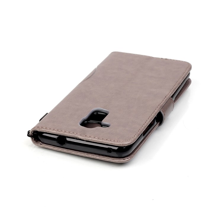 Floral Butterfly Leather Stand Flip Case Cover for Huawei Honor 5c / GT3 - Grey-6