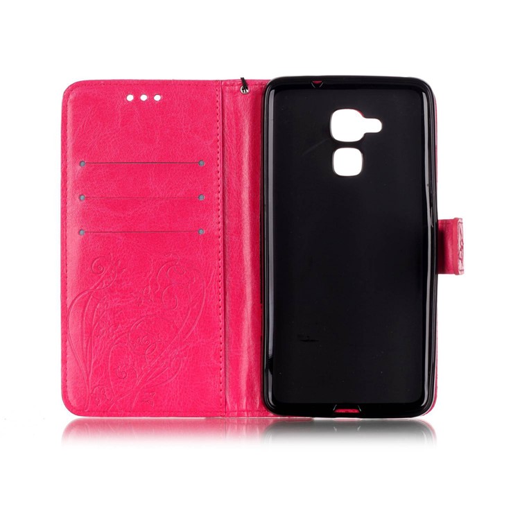 Floral Butterfly Magnetic Flip Leather Cover for Huawei Honor 5c / GT3 - Rose-3