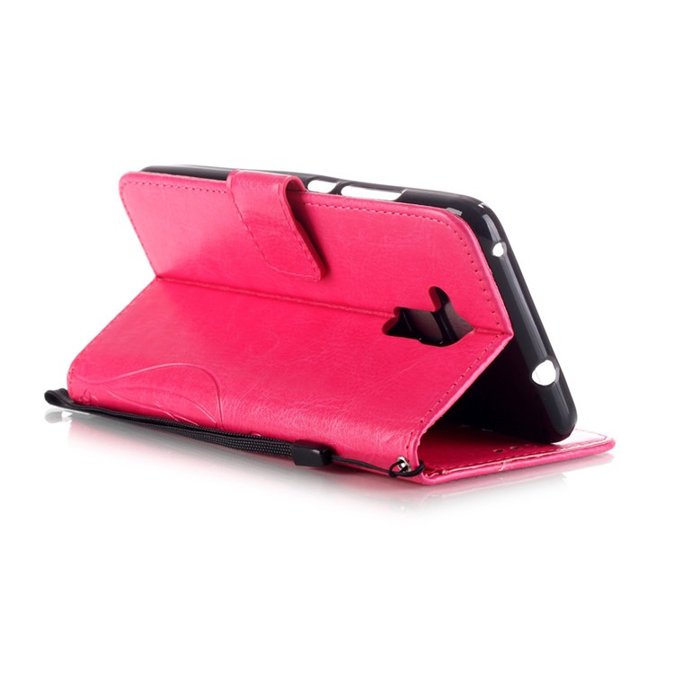 Floral Butterfly Magnetic Flip Leather Cover for Huawei Honor 5c / GT3 - Rose-4