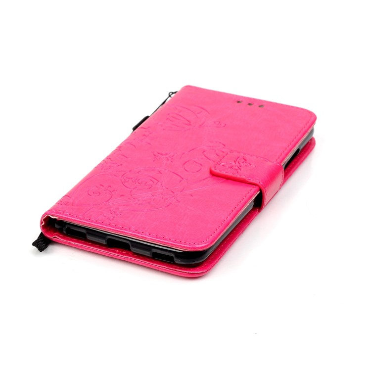 Floral Butterfly Magnetic Flip Leather Cover for Huawei Honor 5c / GT3 - Rose-5
