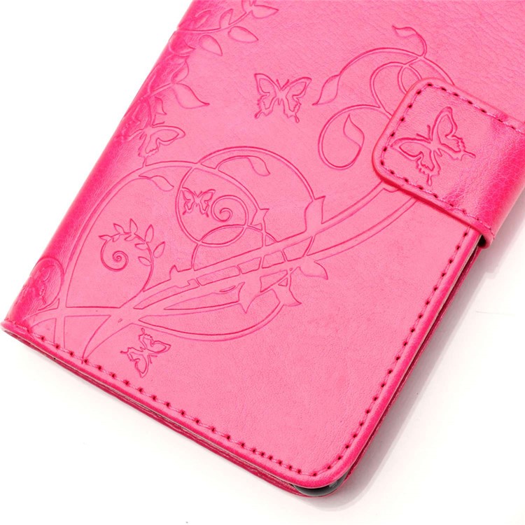 Floral Butterfly Magnetic Flip Leather Cover for Huawei Honor 5c / GT3 - Rose-7