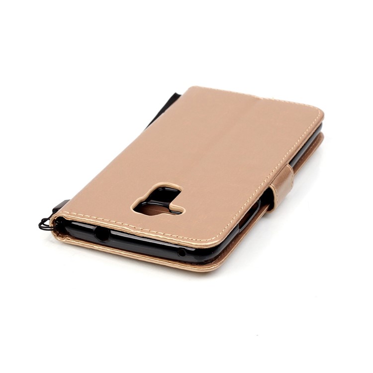 Floral Butterfly Leather Protection Cover Wallet for Huawei Honor 5c / GT3 - Gold-6