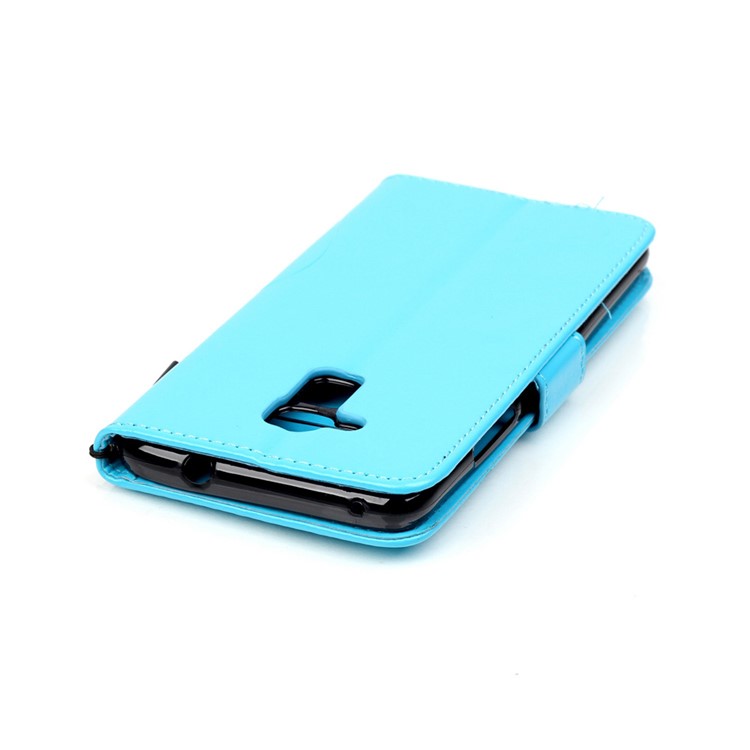 Floral Butterfly Leather Stand Card Slot Case for Huawei Honor 5c / GT3 - Blue-6