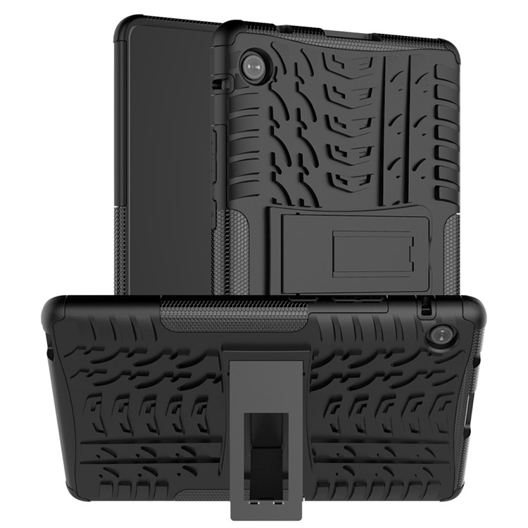 Anti-slip PC + TPU Hybrid Case with Kickstand for Huawei MatePad T8 - Black-1