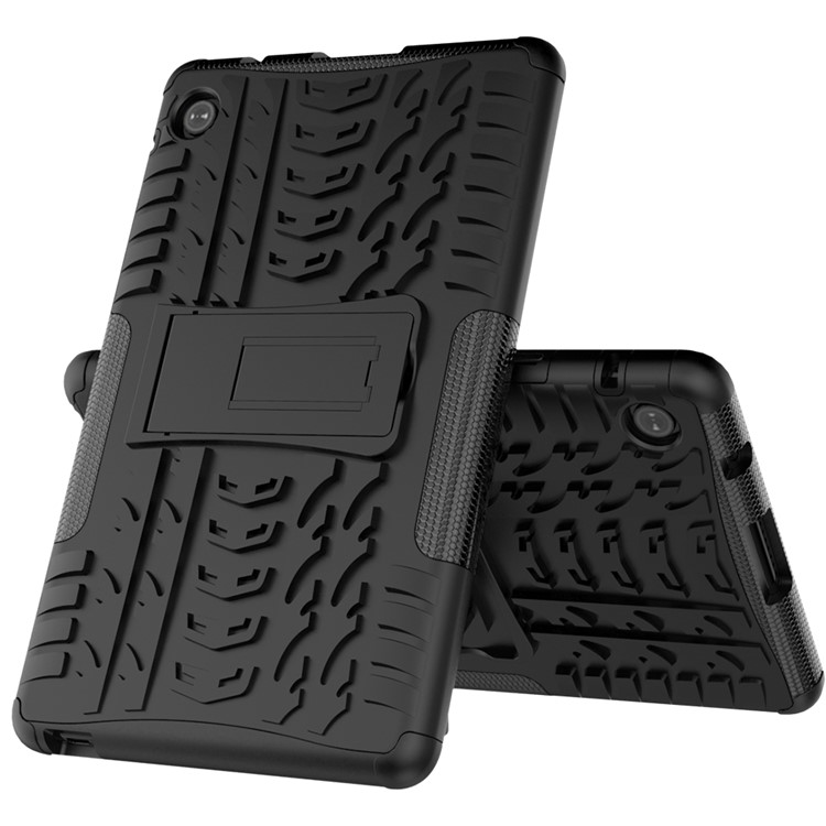 Anti-slip PC + TPU Hybrid Case with Kickstand for Huawei MatePad T8 - Black-3