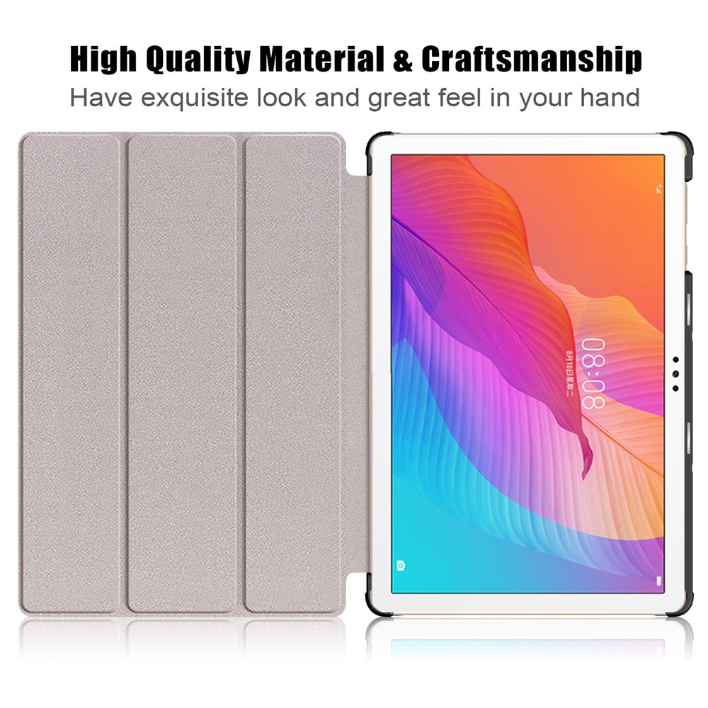 Printing Surface Tri-fold Leather Tablet Cover for Huawei MatePad T10S/Honor 6 - Cosmic Space-5