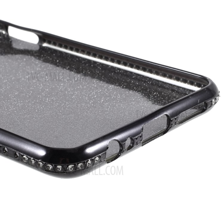 Glittery Powder Plating Rhinestone Decor TPU with Metal Kickstand Cover for Huawei Maimang 9/Mate 40 Lite - Black-6