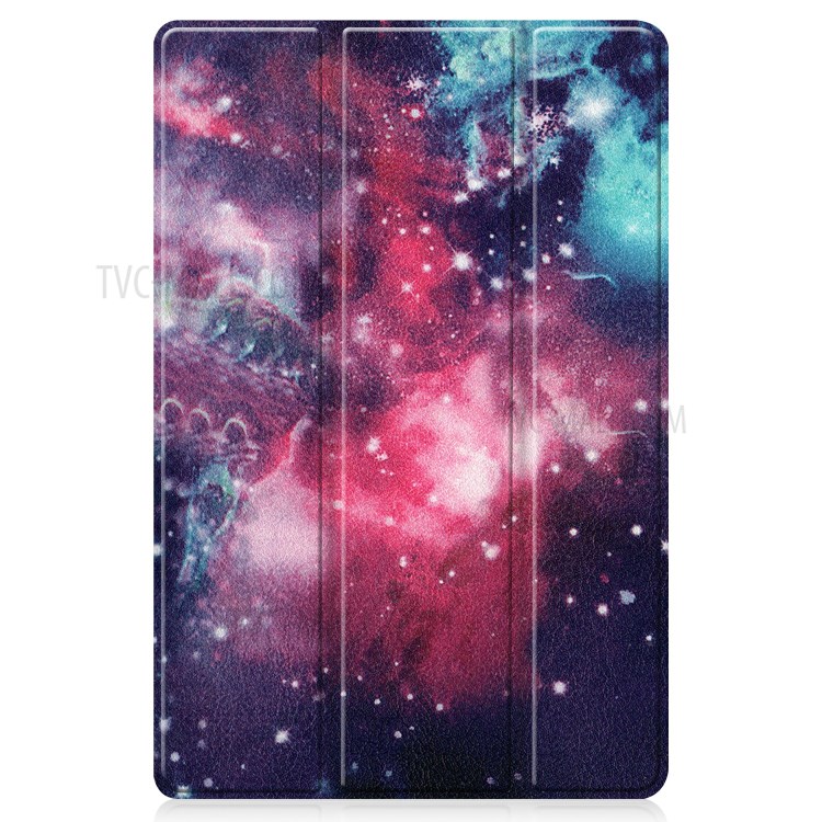 Pattern Printing PU Leather Tri-fold Stand Tablet Case for Huawei Enjoy Tablet 2 10.1/Honor Tablet 6 10.1 - Cosmic Space-2