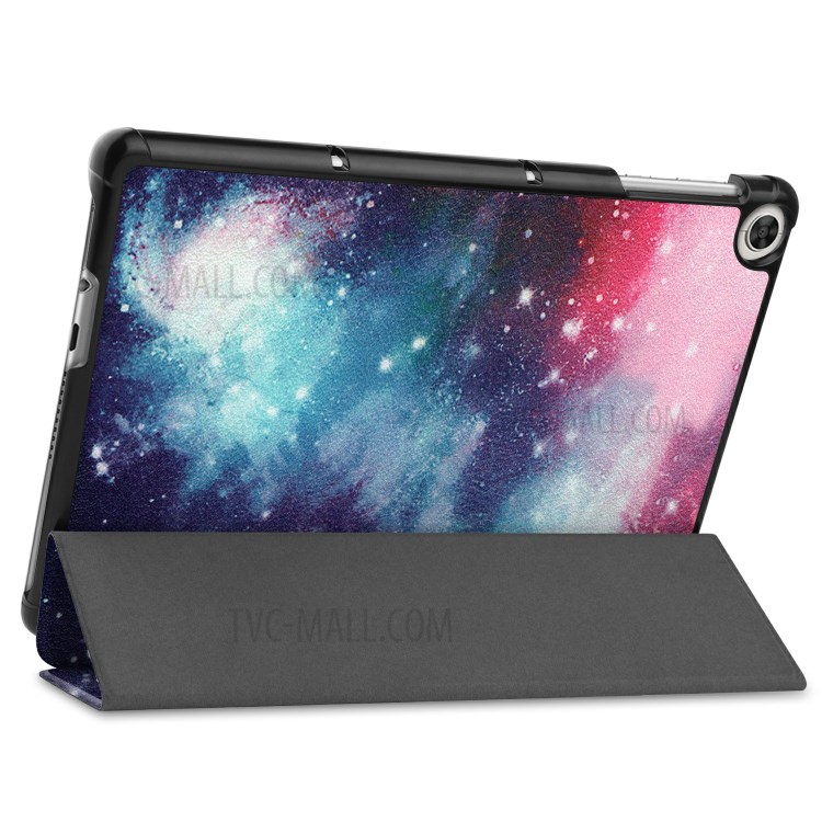 Pattern Printing PU Leather Tri-fold Stand Tablet Case for Huawei Enjoy Tablet 2 10.1/Honor Tablet 6 10.1 - Cosmic Space-8