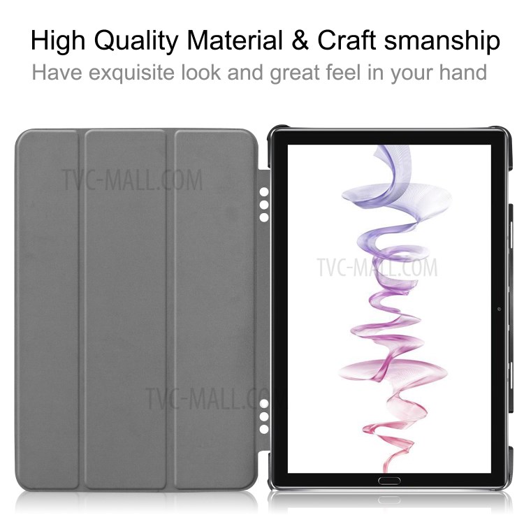 Tri-fold Stand Leather Smart Tablet Case for Huawei MatePad 10.8 (2020) - Brown-9