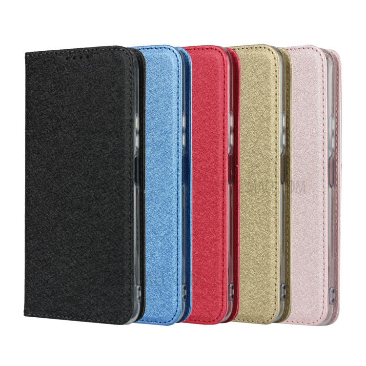 Silk Texture Wallet Leather Stand Shell for Huawei P40 Lite 5G - Black-8