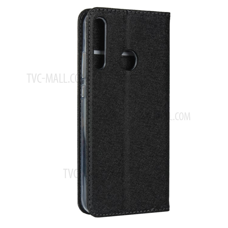 Silk Texture Wallet Leather Stand Case for Huawei P40 lite E - Black-4