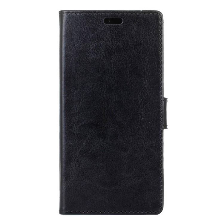 Crazy Horse Wallet Leather Cover for Huawei Honor 8 - Black-1