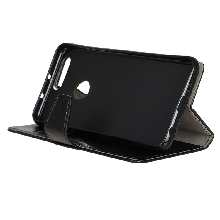Crazy Horse Wallet Leather Cover for Huawei Honor 8 - Black-4