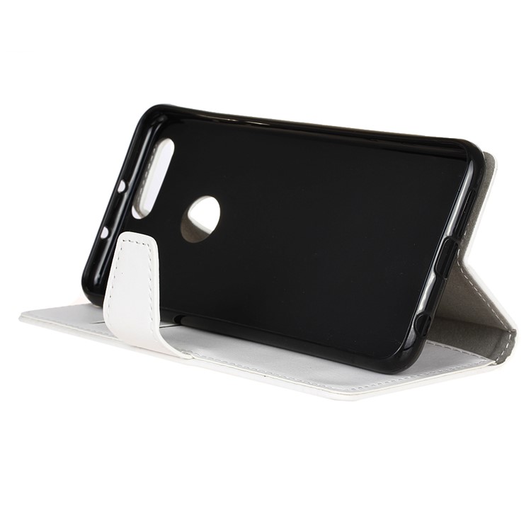Crazy Horse Card Holder Leather Cover for Huawei Honor 8 - White-4