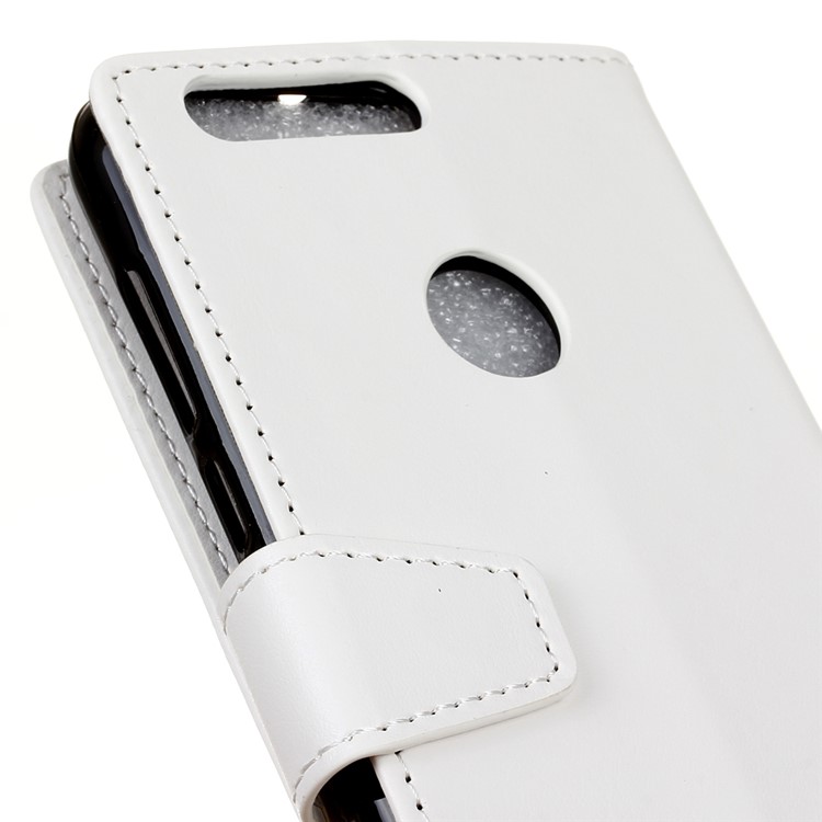 Crazy Horse Card Holder Leather Cover for Huawei Honor 8 - White-7