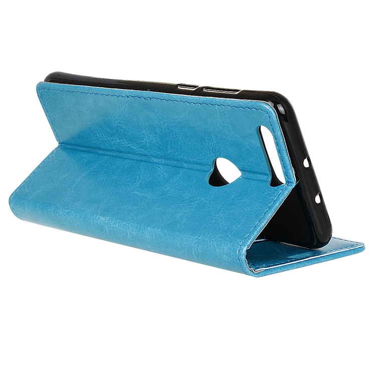 Crazy Horse Stand Leather Shell Case for Huawei Honor 8 - Blue-5