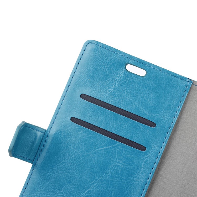 Crazy Horse Stand Leather Shell Case for Huawei Honor 8 - Blue-6