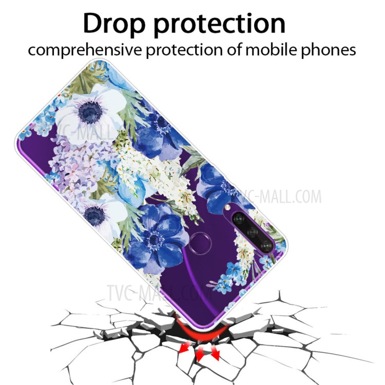 Pattern Printing TPU Cell Phone Cover for Huawei Y6p - Flowers-3