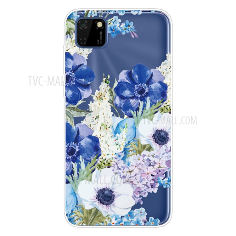 Pattern Printing TPU Protective Shell for Huawei Y5p - Flowers-1