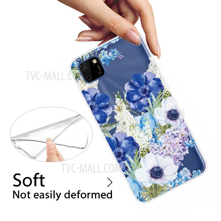 Pattern Printing TPU Protective Shell for Huawei Y5p - Flowers-4