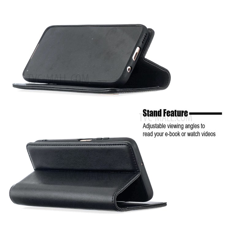 Detachable 2-in-1 Genuine Leather Wallet Stand Case for Huawei P40 Lite 4G / Nova 6 SE / Nova 7i - Black-5