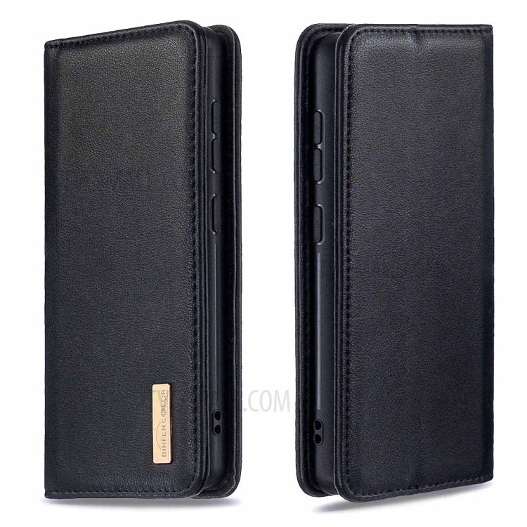 BF06 Detachable 2-in-1 Genuine Leather Wallet Cover + TPU Back Case for Huawei P40 - Black-4