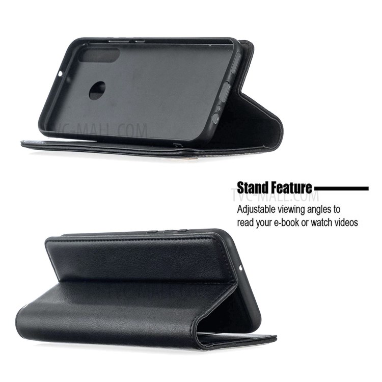 BF06 Detachable 2-in-1 Genuine Leather Wallet Shell + TPU Back Shell for Huawei Y7p - Black-5