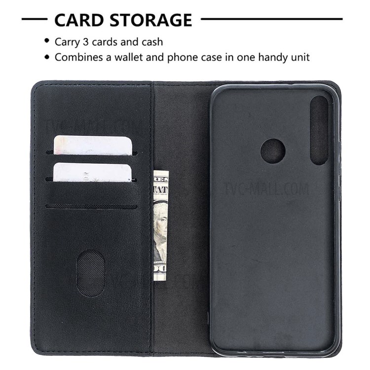 BF06 Detachable 2-in-1 Genuine Leather Wallet Shell + TPU Back Shell for Huawei Y7p - Black-6