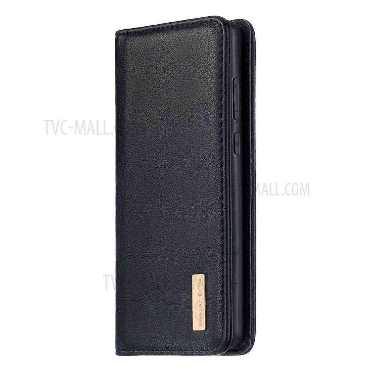 BF06 Detachable 2-in-1 Genuine Leather Wallet Cover + TPU Back Case for Huawei Y6p - Black-2