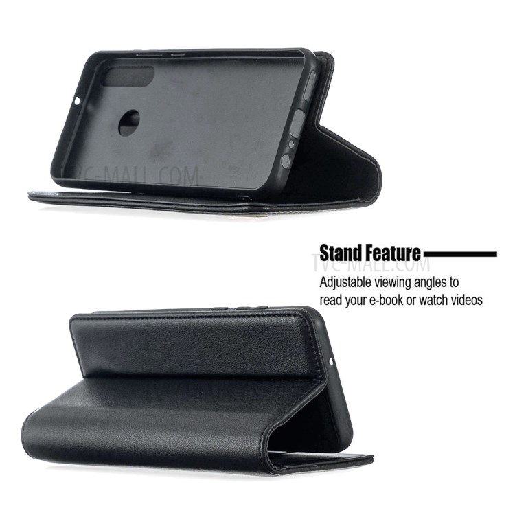 BF06 Detachable 2-in-1 Genuine Leather Wallet Cover + TPU Back Case for Huawei Y6p - Black-5