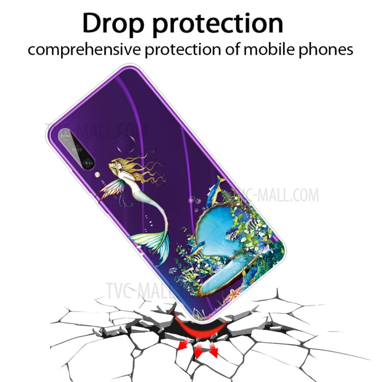 Pattern Printing TPU Back Protective Cover for Huawei Y6p - Mermaid-2