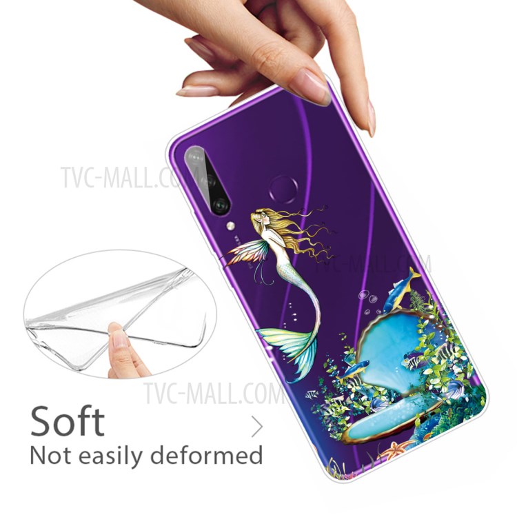 Pattern Printing TPU Back Protective Cover for Huawei Y6p - Mermaid-4