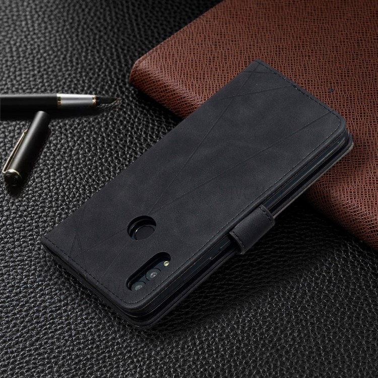 BF05 Geometric Texture Wallet Stand Leather Case for Huawei P Smart (2019)/Nova Lite 3 (Japan)/Honor 10 Lite - Black-5