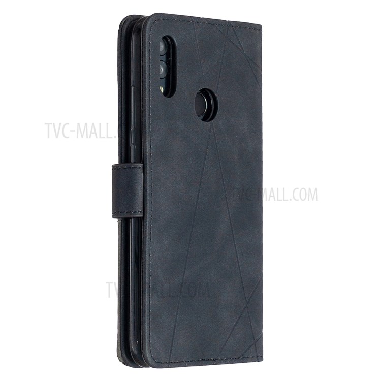 BF05 Geometric Texture Wallet Stand Leather Case for Huawei P Smart (2019)/Nova Lite 3 (Japan)/Honor 10 Lite - Black-7