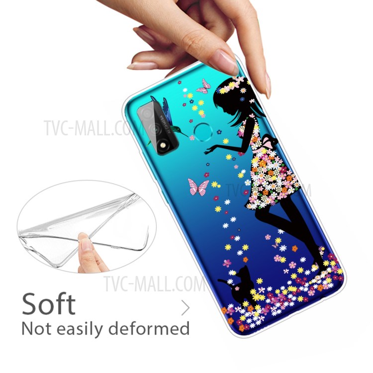 Pattern Printing Clear TPU Cell Phone Case Cover for Huawei P Smart 2020 - Beauty-4