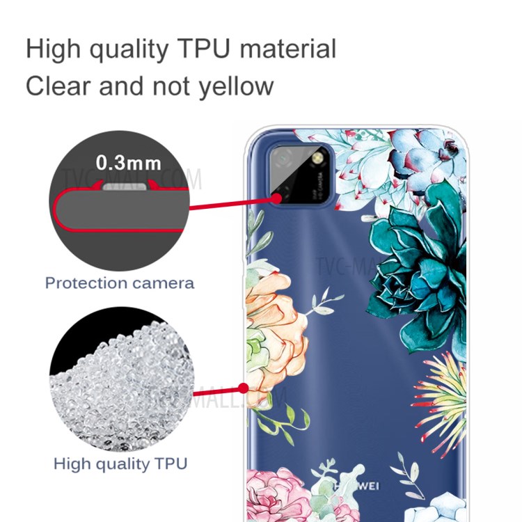 Pattern Printing TPU Soft Phone Cover for Huawei Y5p - Beautiful Flower-3